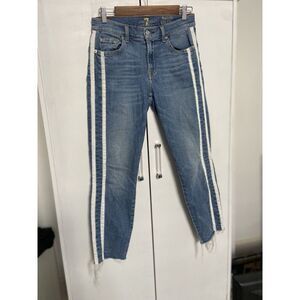 7 For All Mankind Jeans The Ankle Skinny Women's Size 27 Stretch Striped